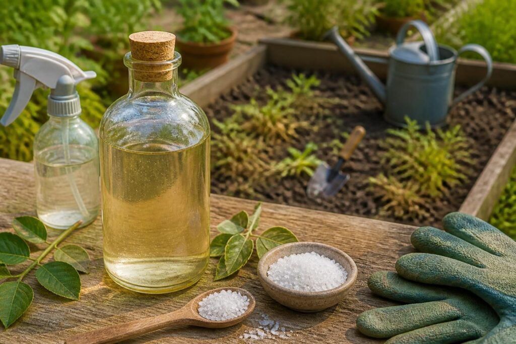 découvrez une recette maison simple de désherbant au vinaigre et au sel, ainsi que les précautions essentielles à respecter pour une utilisation sécurisée et efficace dans votre jardin.
