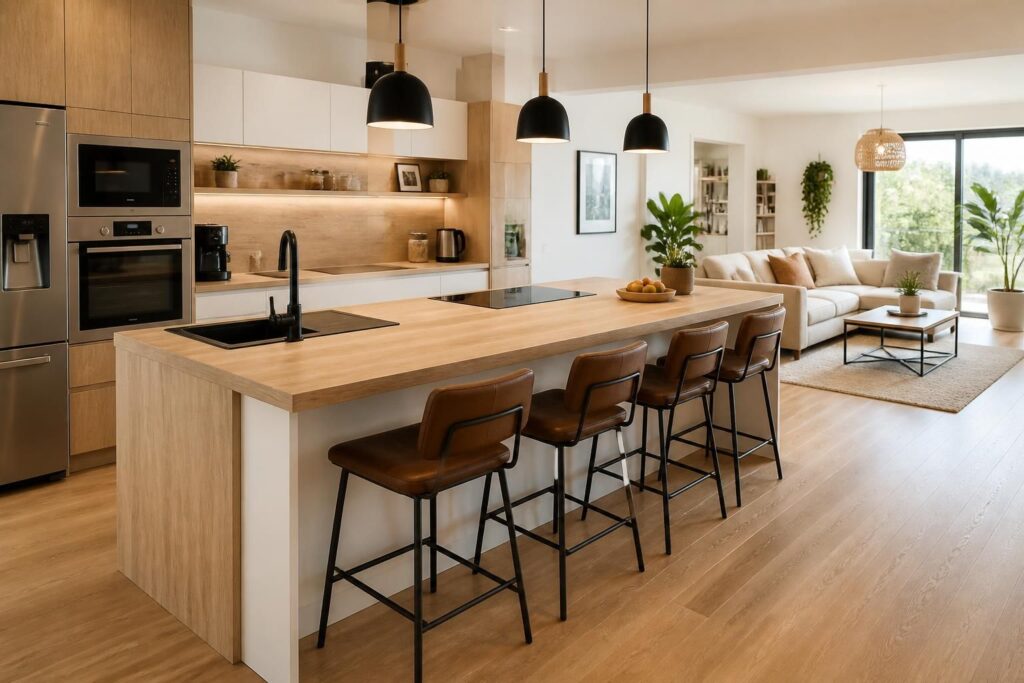 découvrez des idées pour aménager votre cuisine dans une pièce à vivre, alliant convivialité et fonctionnalité pour un espace accueillant et pratique.