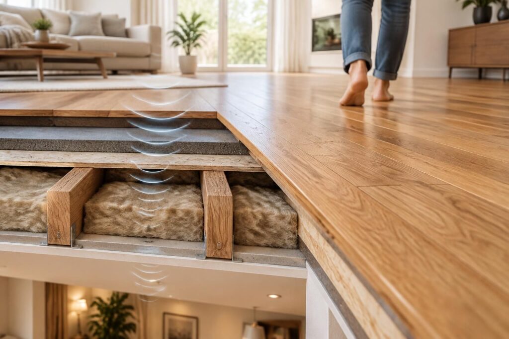 Plancher bois acoustique : comment améliorer l’isolation phonique